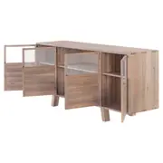 BUFFET 4 PORTAS 1,72 M X 44 CM MADEIRA DE SOL - CINZA WASHED/INCOLOR - Foto 4