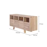 BUFFET 4 PORTAS 1,72 M X 44 CM MADEIRA DE SOL - CINZA WASHED/INCOLOR - Foto 8