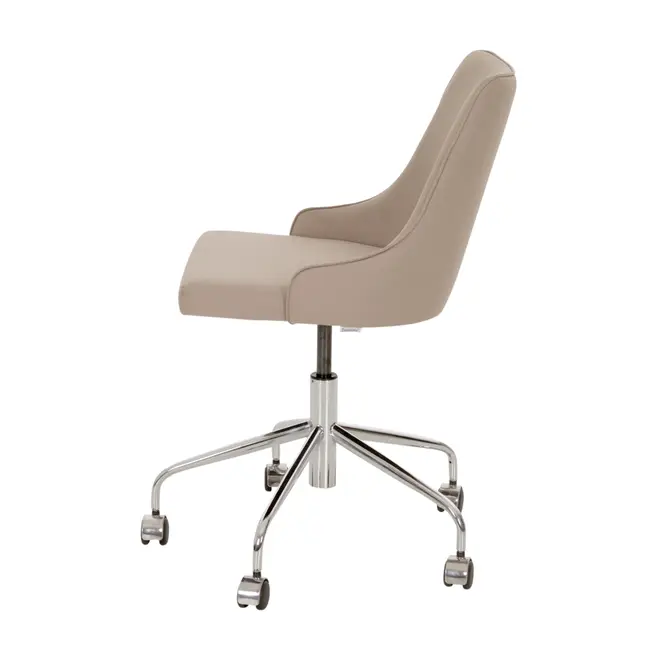 CADEIRA HOME OFFICE DANDY - CROMADO/BEGE - Foto 3