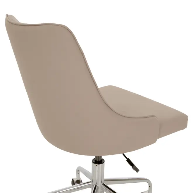 CADEIRA HOME OFFICE DANDY - CROMADO/BEGE - Foto 5
