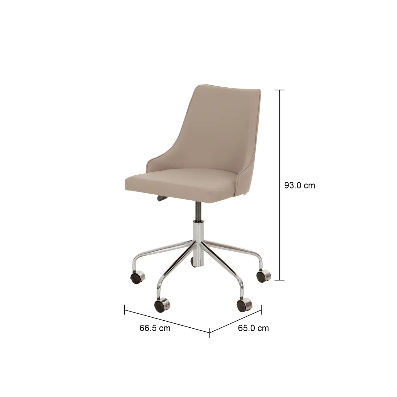CADEIRA HOME OFFICE DANDY - CROMADO/BEGE - Foto 9