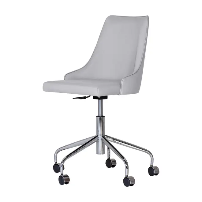 CADEIRA HOME OFFICE DANDY - CROMADO/CINZA - Foto 1