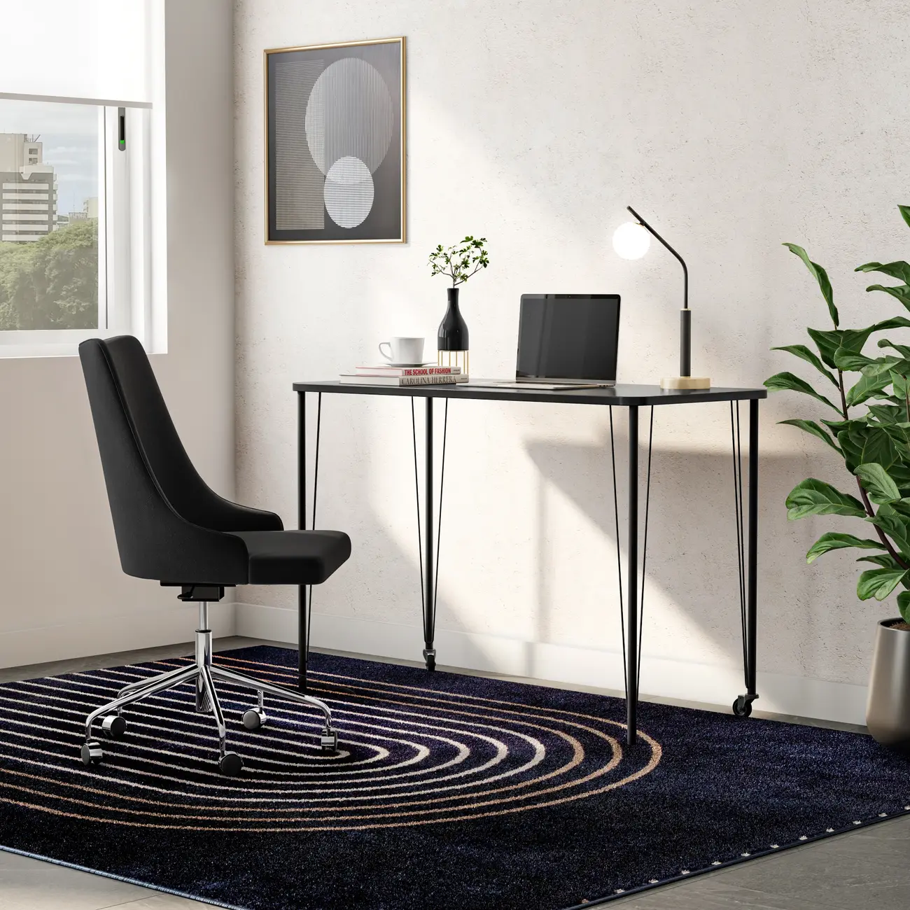 CADEIRA HOME OFFICE DANDY - CROMADO/PRETO - Foto 10