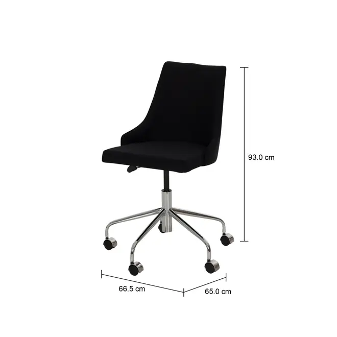 CADEIRA HOME OFFICE DANDY - CROMADO/PRETO - Foto 9