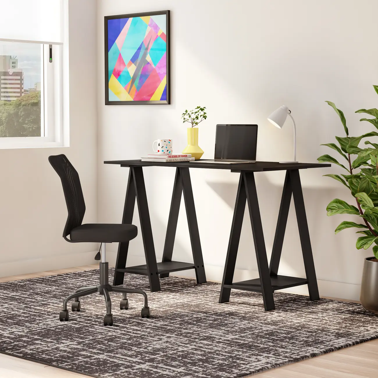 CADEIRA HOME OFFICE INMESH - PRETO/PRETO - Foto 7