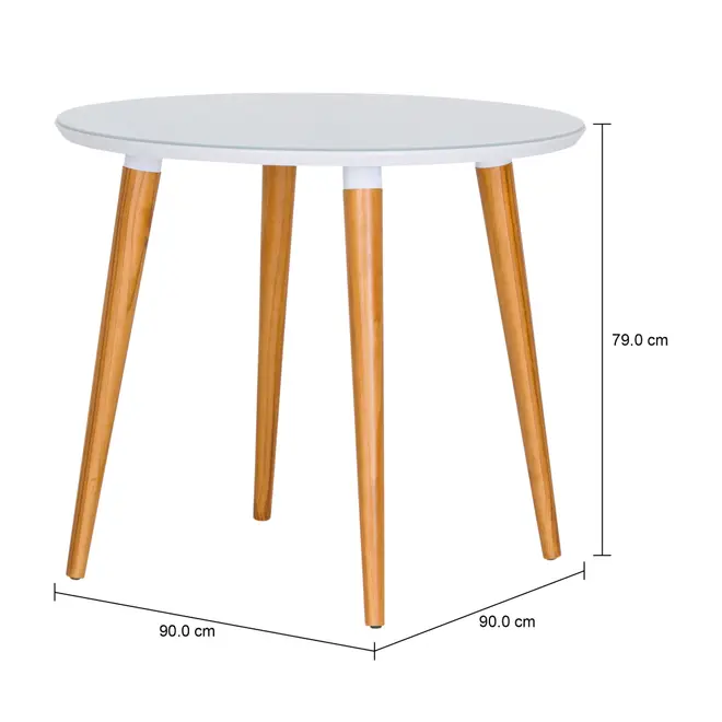 MESA REDONDA 90 CM JADE - NOZES/BRANCO - Foto 4
