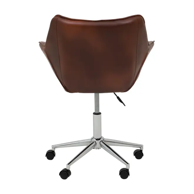 CADEIRA HOME OFFICE SHELBY - CROMADO/OLD MARROM - Foto 8
