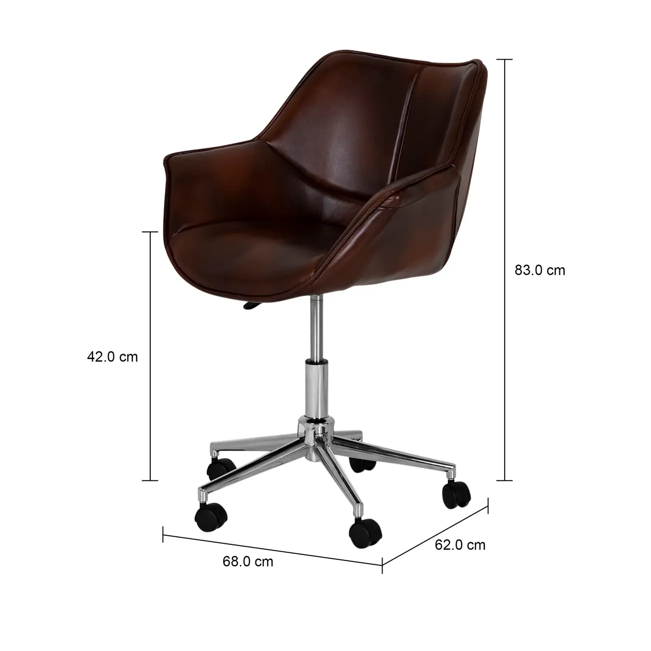 CADEIRA HOME OFFICE SHELBY - CROMADO/OLD MARROM - Foto 10