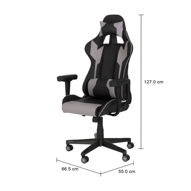 CADEIRA GAMER PROGAMER - PRETO/CINZA - Foto 17