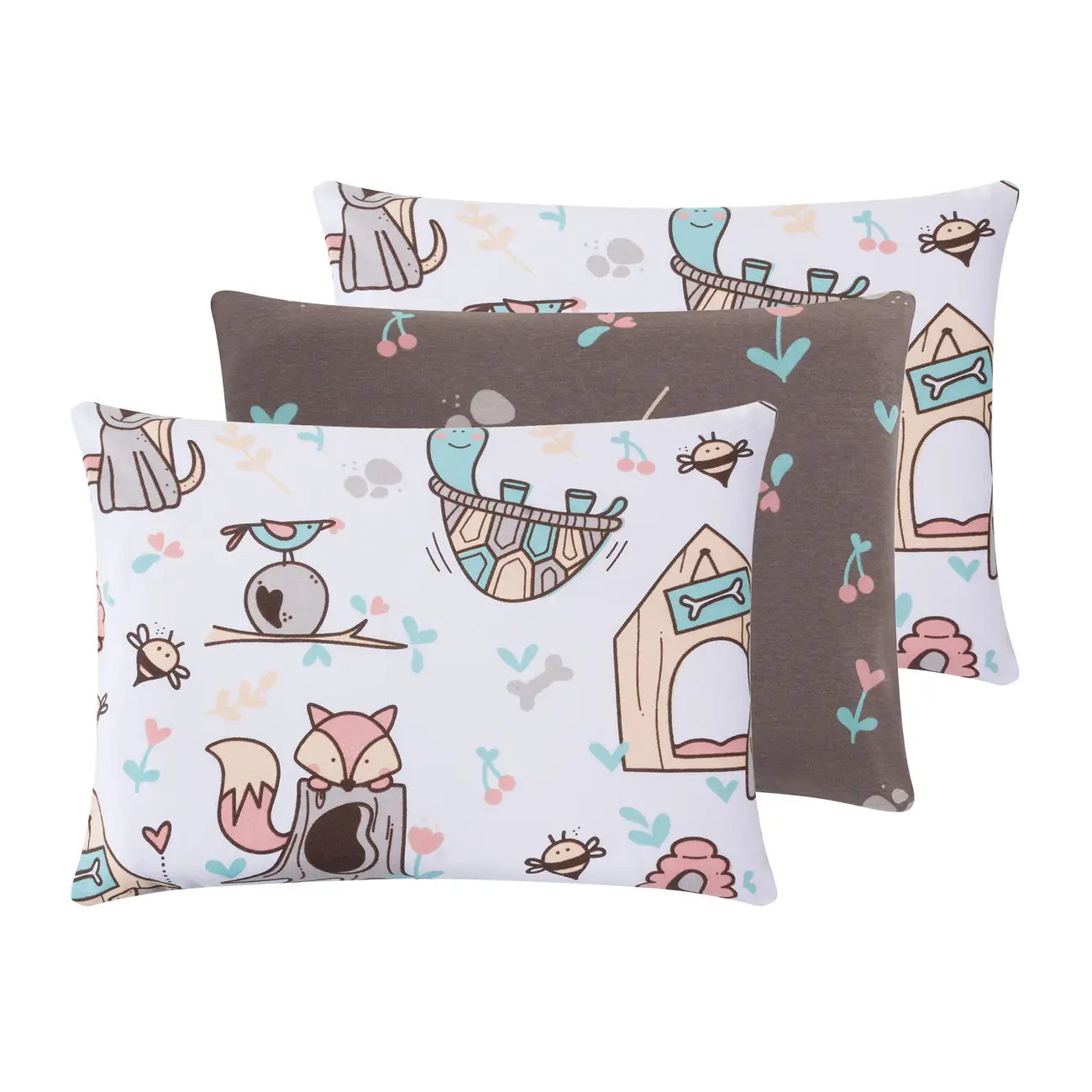 KIT FRONHA BEBÊ 30 CM X 40 CM COM 3 MINHA CASINHA - CREAM/MULTICOR - Foto 1