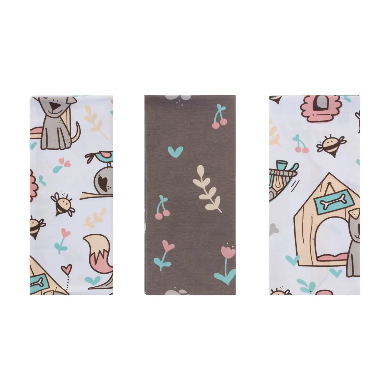 KIT FRONHA BEBÊ 30 CM X 40 CM COM 3 MINHA CASINHA - CREAM/MULTICOR - Foto 2