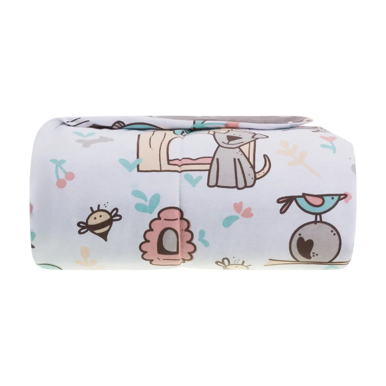 EDREDOM BERÇO 1,10 M X 1,40 M MINHA CASINHA - BRANCO/MULTICOR - Foto 2