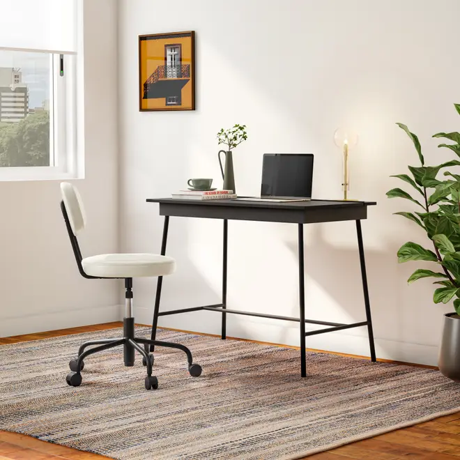 CADEIRA HOME OFFICE DINER - PRETO/CREAM - Foto 6