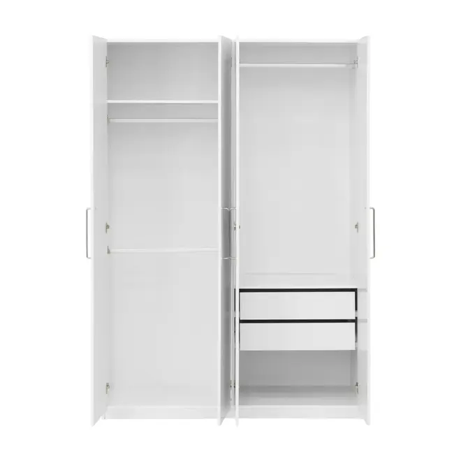 GUARDA-ROUPA 4 PORTAS 2 GAVETAS LIVE - BRANCO - Foto 2