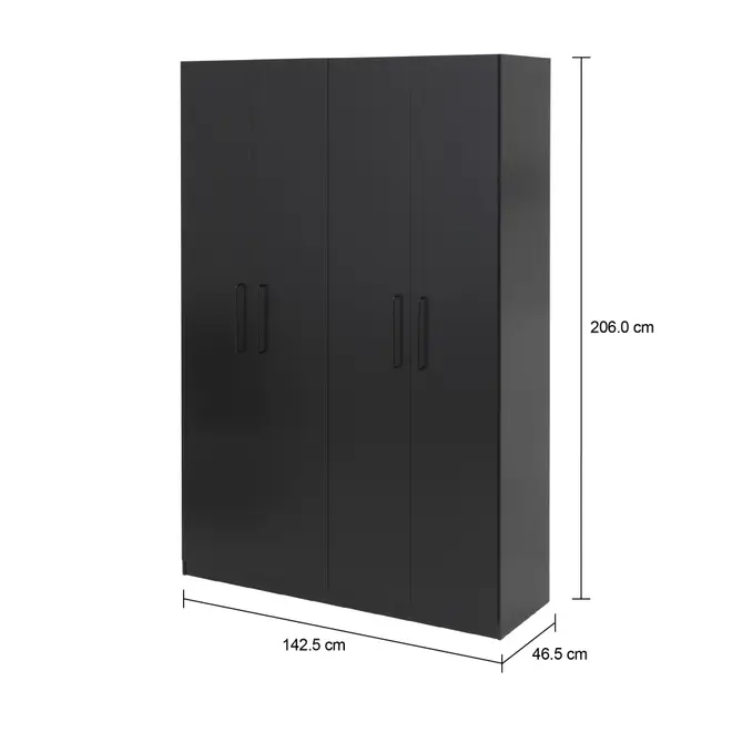 GUARDA-ROUPA 4 PORTAS 2 GAVETAS LIVE - PRETO - Foto 10