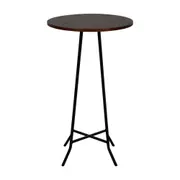 MESA ALTA REDONDA 60 CM JAHARI - PRETO/NOZES RÚSTICO - Foto 1