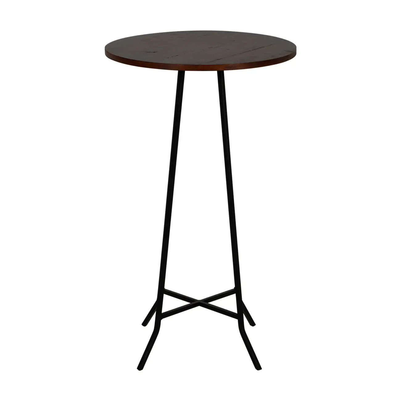 MESA ALTA REDONDA 60 CM JAHARI - PRETO/NOZES RÚSTICO - Foto 1