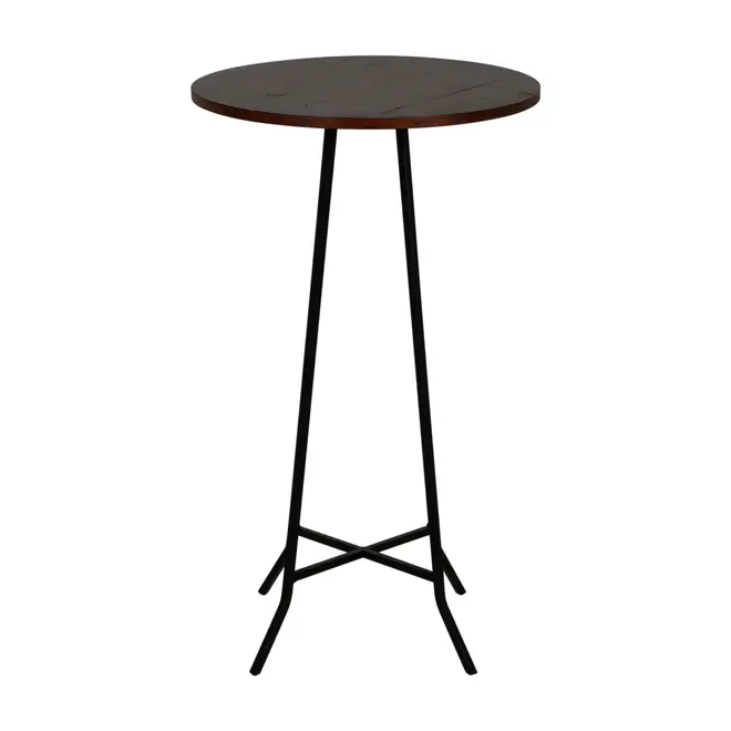 MESA ALTA REDONDA 60 CM JAHARI - PRETO/NOZES RÚSTICO - Foto 1
