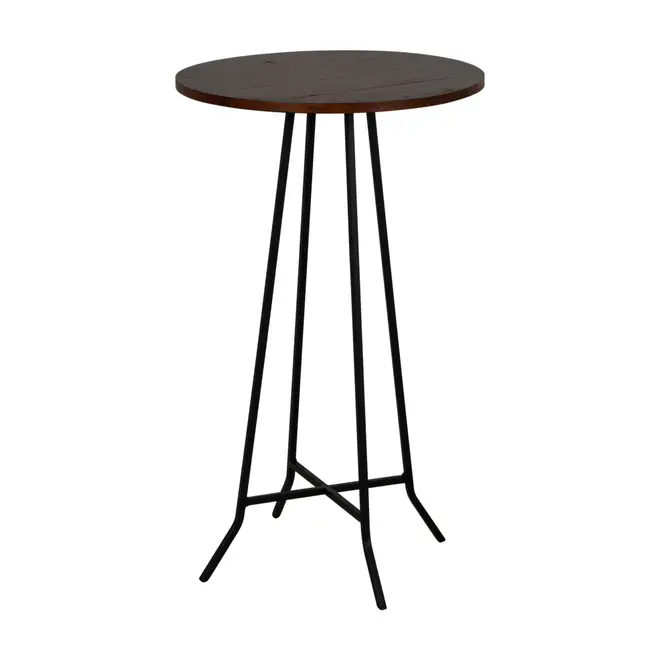 MESA ALTA REDONDA 60 CM JAHARI - PRETO/NOZES RÚSTICO - Foto 2