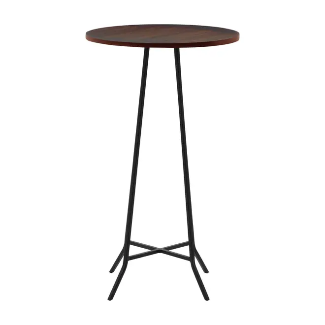 MESA ALTA REDONDA 60 CM JAHARI - PRETO/NOZES RÚSTICO - Foto 4