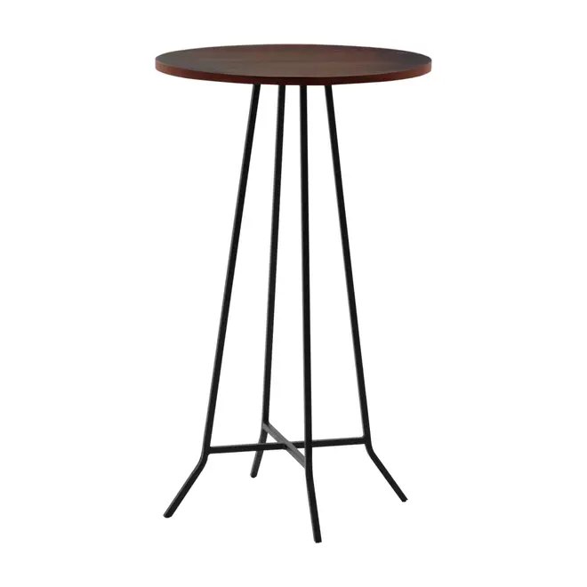 MESA ALTA REDONDA 60 CM JAHARI - PRETO/NOZES RÚSTICO - Foto 5