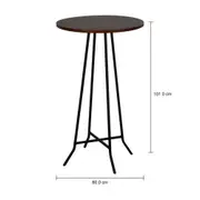 MESA ALTA REDONDA 60 CM JAHARI - PRETO/NOZES RÚSTICO - Foto 6