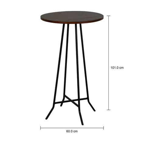 Imagem com medidas do produto MESA ALTA REDONDA 60 CM JAHARI