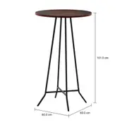 MESA ALTA REDONDA 60 CM JAHARI - PRETO/NOZES RÚSTICO - Foto 7