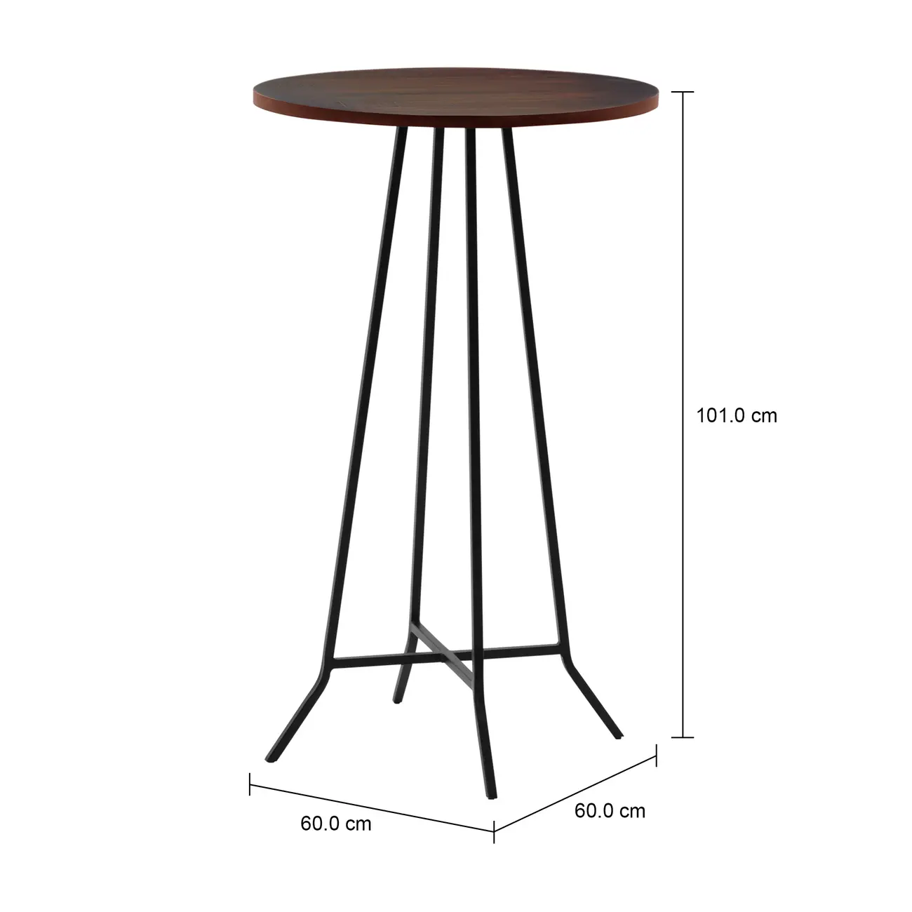 MESA ALTA REDONDA 60 CM JAHARI - PRETO/NOZES RÚSTICO - Foto 7