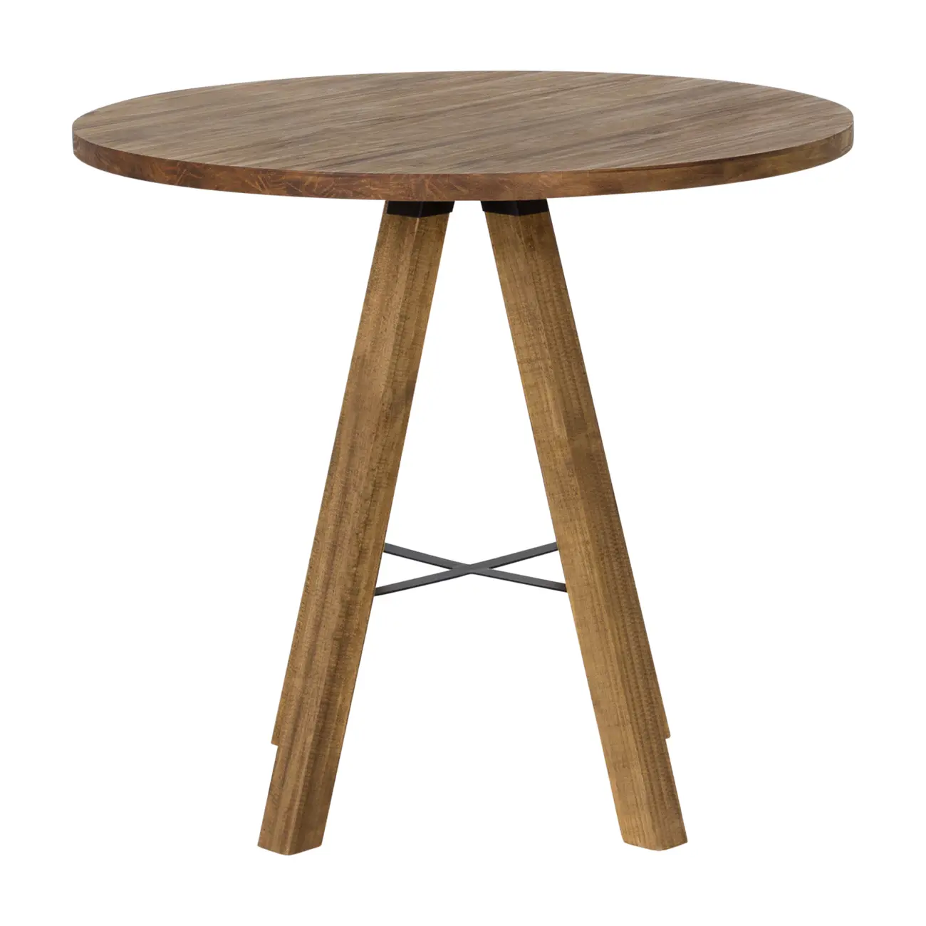 MESA DE JANTAR REDONDA 80 CM TABERNA - ENCERADO CASTANHO/PRETO - Foto 1