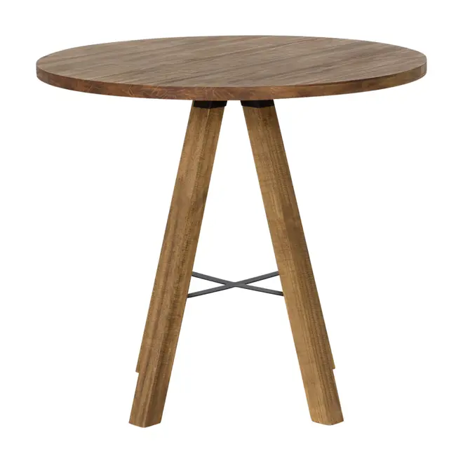 MESA DE JANTAR REDONDA 80 CM TABERNA - ENCERADO CASTANHO/PRETO - Foto 1