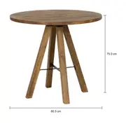 MESA DE JANTAR REDONDA 80 CM TABERNA - ENCERADO CASTANHO/PRETO - Foto 6
