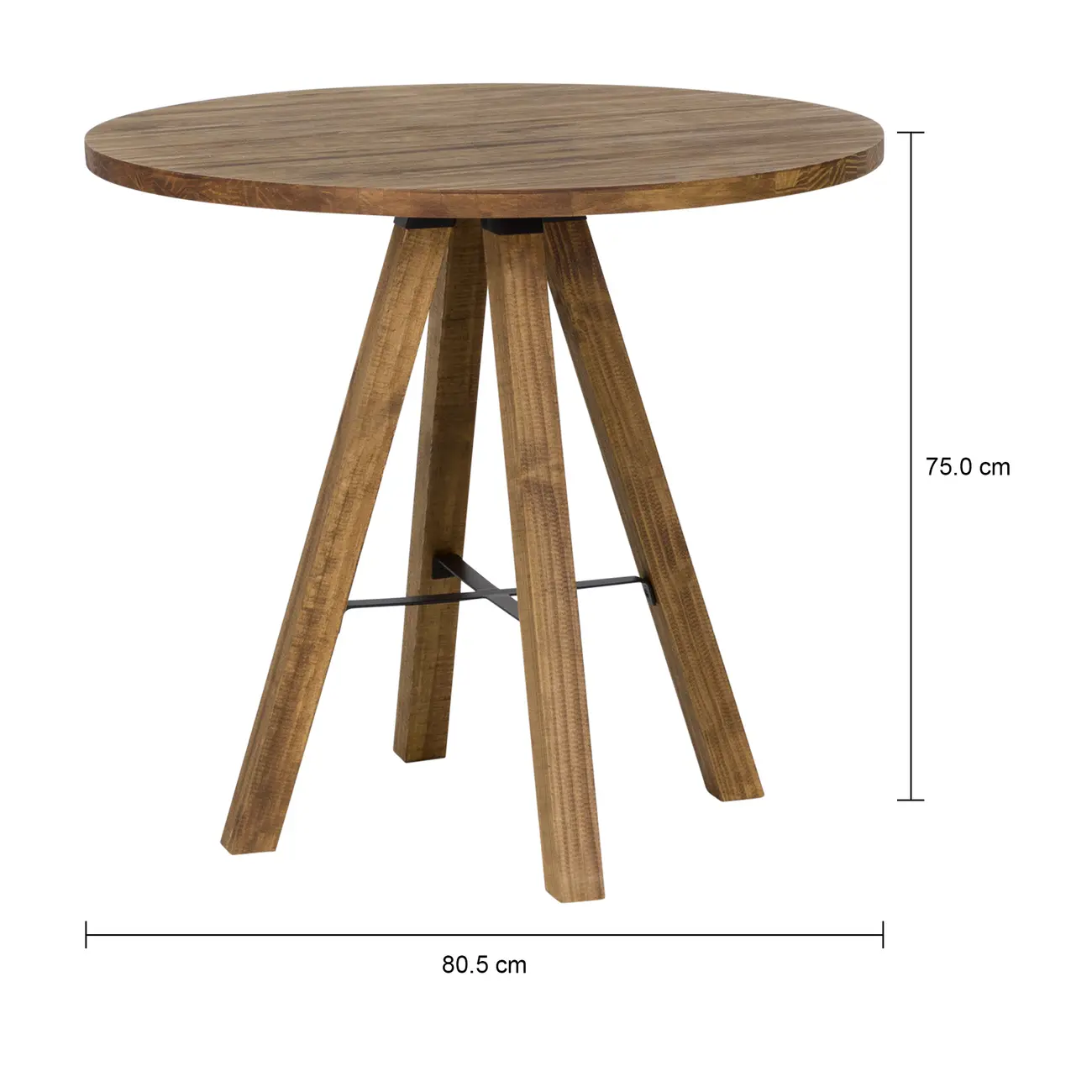 MESA DE JANTAR REDONDA 80 CM TABERNA - ENCERADO CASTANHO/PRETO - Foto 6