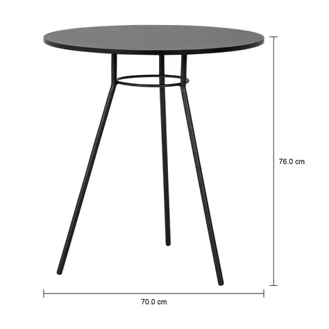 Imagem com medidas do produto MESA DE COZINHA REDONDA 70 CM LEGS