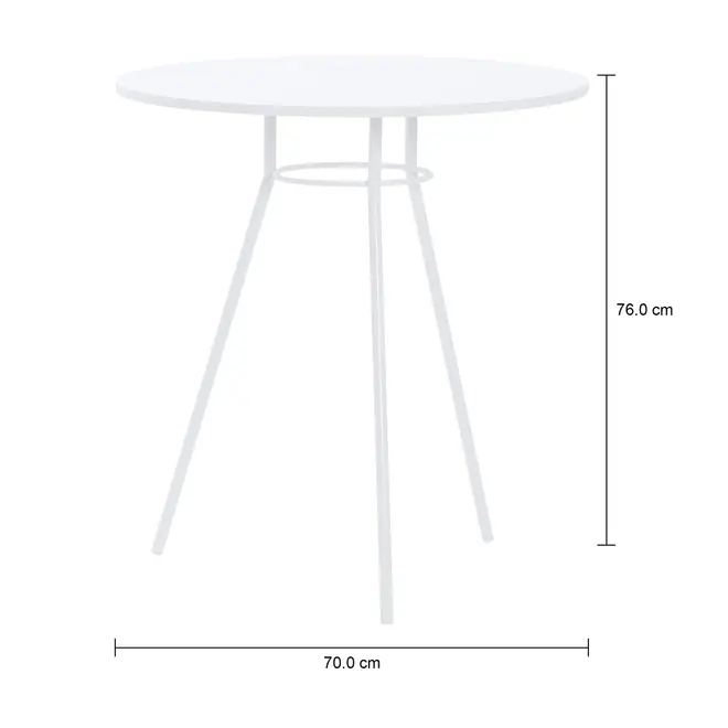 MESA DE COZINHA REDONDA 70 CM LEGS - BRANCO/BRANCO - Foto 4