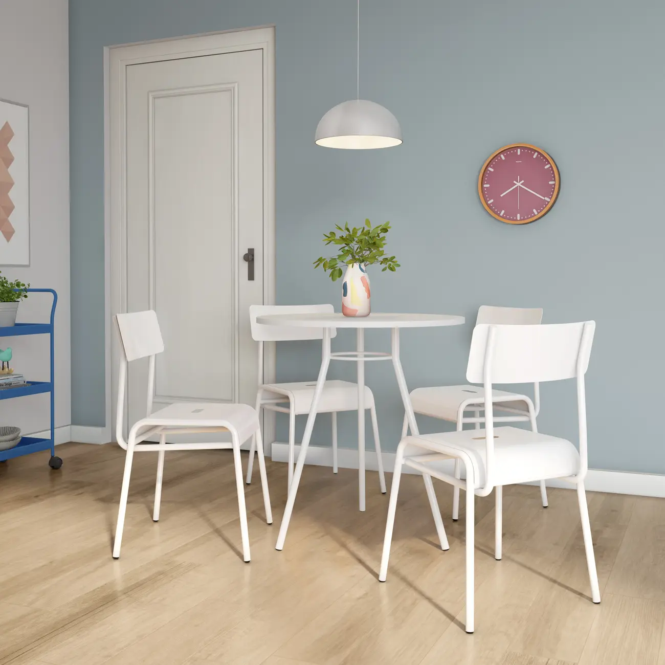 MESA DE COZINHA REDONDA 70 CM LEGS - BRANCO/BRANCO - Foto 5