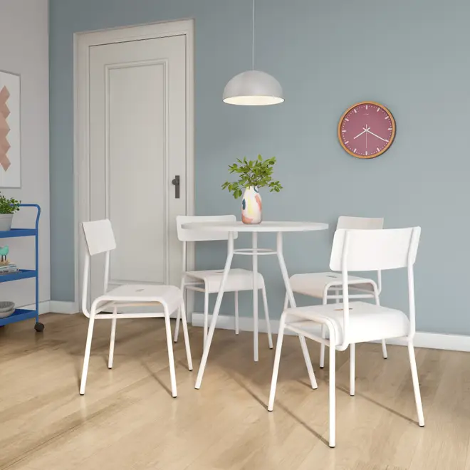 MESA DE COZINHA REDONDA 70 CM LEGS - BRANCO/BRANCO - Foto 5