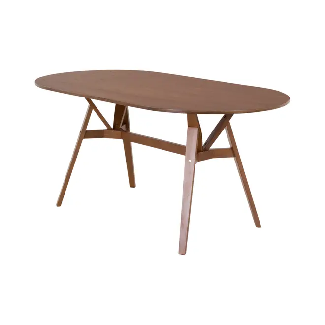 MESA DE JANTAR OVAL 1,65 M X 90 CM TREVO - NOZES - Foto 2