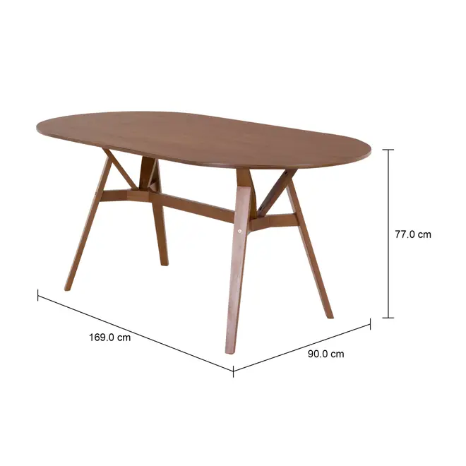 MESA DE JANTAR OVAL 1,65 M X 90 CM TREVO - NOZES - Foto 6