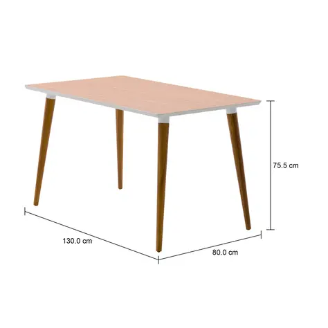 Imagem com medidas do produto MESA DE JANTAR 1,30 M X 80 CM BRUNCH