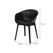 CADEIRA DE JANTAR COM BRAÇOS TALIA - PRETO/PRETO - Foto 8