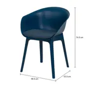 CADEIRA DE JANTAR COM BRAÇOS TALIA - GALAXY BLUE/GALAXY BLUE - Foto 9