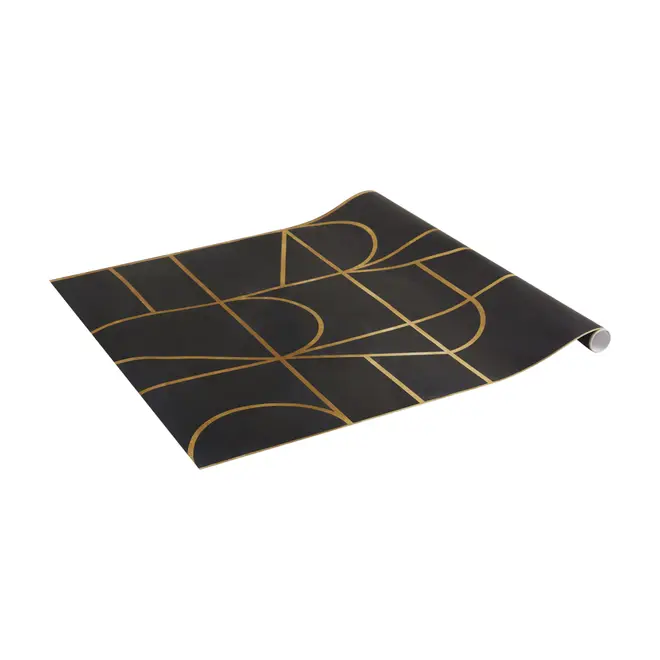 REVESTIMENTO ADESIVO 50 CM X 3 M ARC PALAIS - PRETO/DOURO - Foto 2