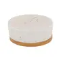 COMEDOURO PARA PET 14 CM TAPIOCA - BRANCO/BAMBU - Foto 1