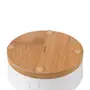 COMEDOURO PARA PET 14 CM TAPIOCA - BRANCO/BAMBU - Foto 2