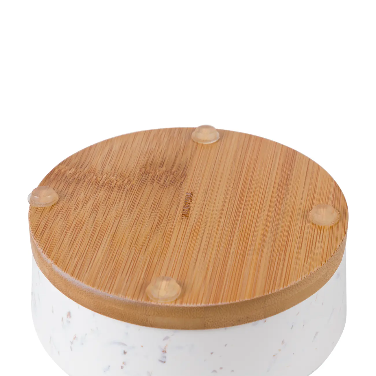 COMEDOURO PARA PET 14 CM TAPIOCA - BRANCO/BAMBU - Foto 2