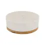 COMEDOURO PARA PET 18 CM TAPIOCA - BRANCO/BAMBU - Foto 1