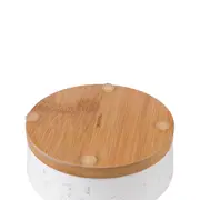COMEDOURO PARA PET 18 CM TAPIOCA - BRANCO/BAMBU - Foto 2