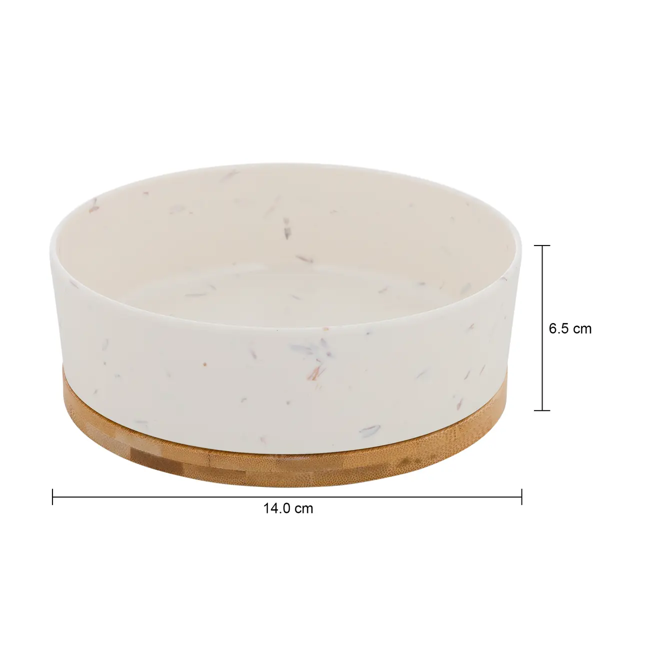 COMEDOURO PARA PET 18 CM TAPIOCA - BRANCO/BAMBU - Foto 4