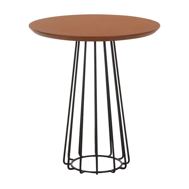 MESA LATERAL REDONDA 60 CM JAYS - PRETO/NOZES - Foto 1